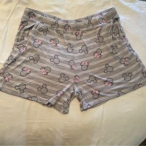 Disney Minnie and Mickey Mouse Pajama PJ Shorts Size XL